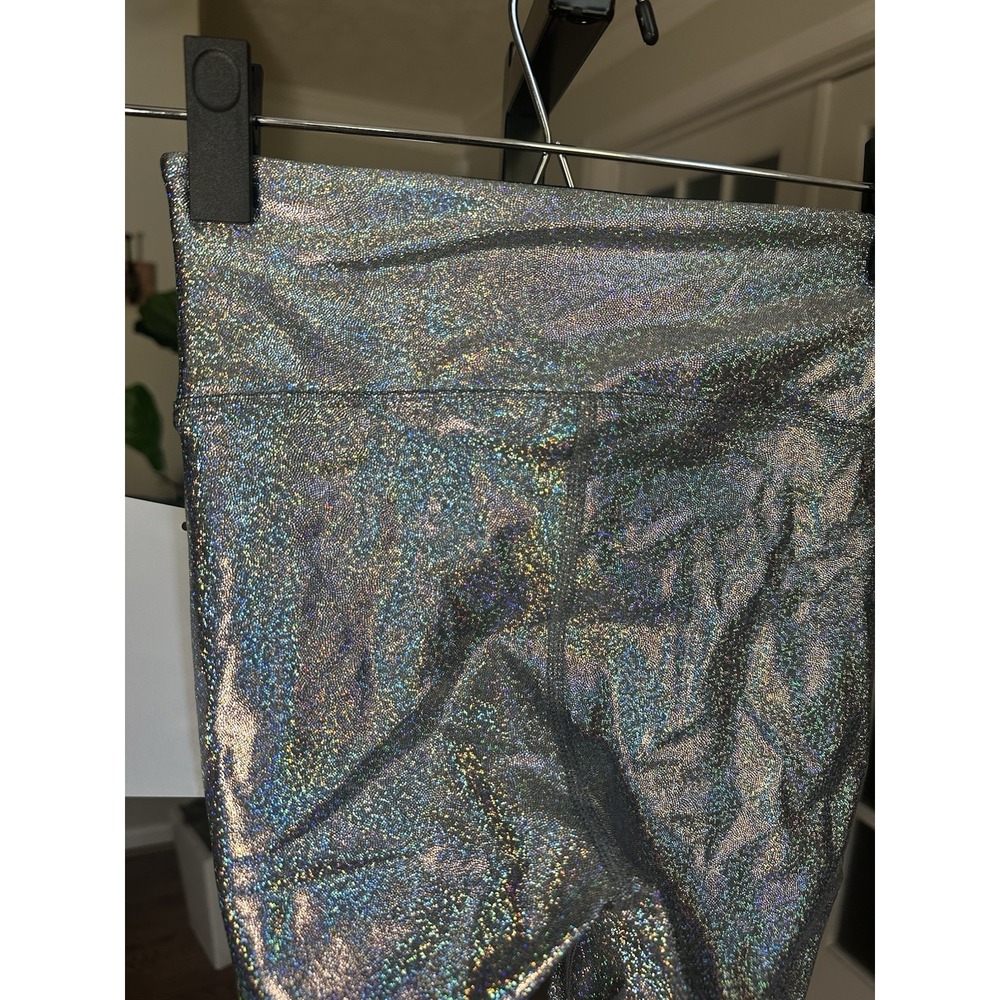 Heroine Sport Marvel High Waist Holographic Leggings XS Silver Sparkle Metallic - Picture 5 of 9